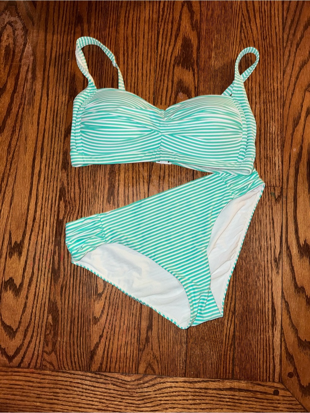 Niptuck Swim Striped Teal & White Bikini Set